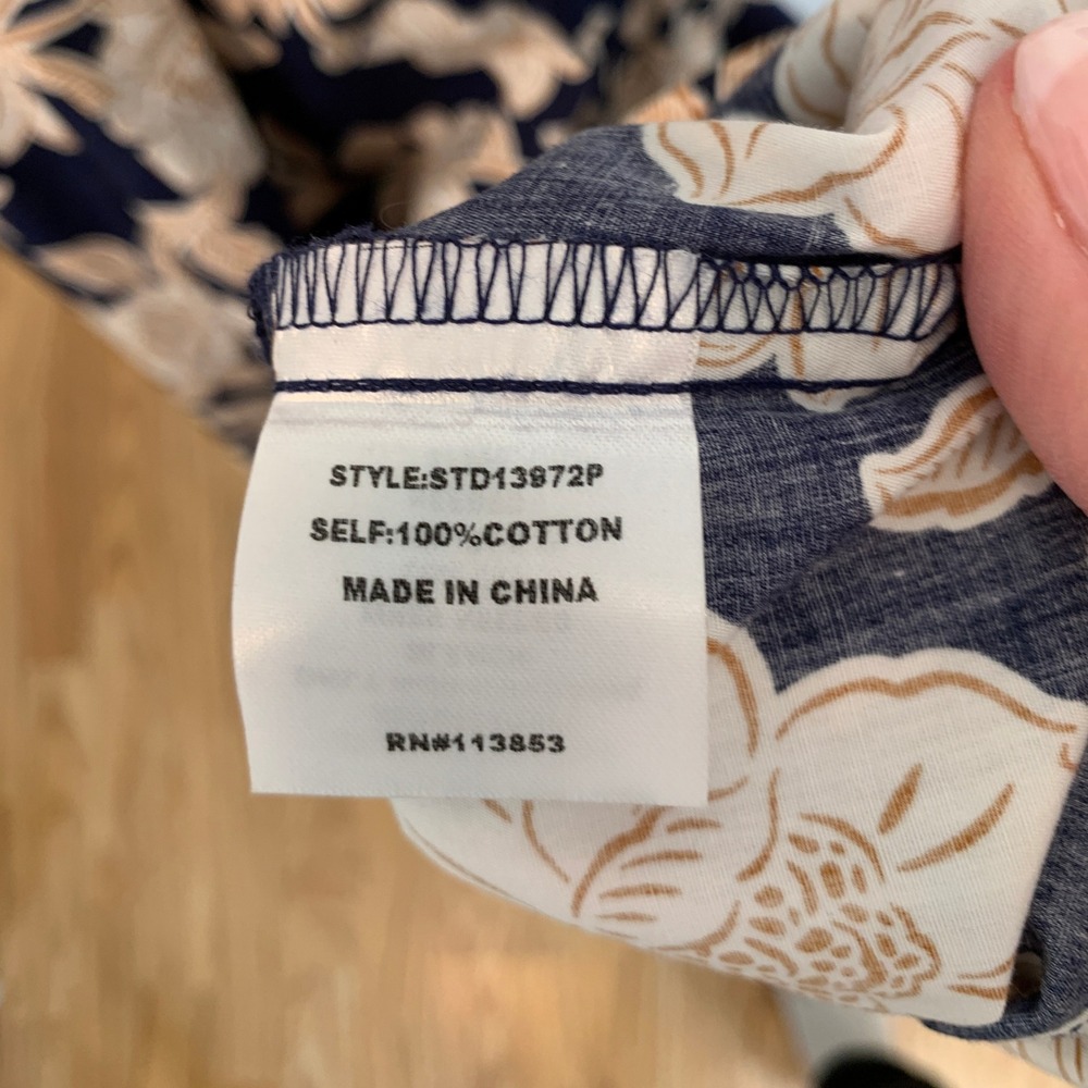 Baltic Born Vera Maxi Dress in Navy Floral Short Sleeve 100% Cotton / Size XL - Picture 13 of 16